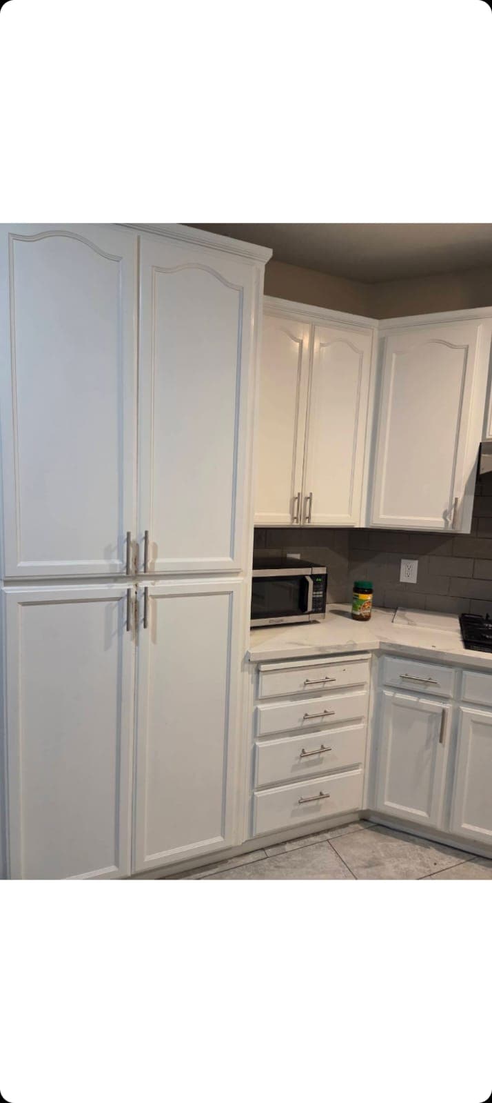 White kitchen cabinet refinishing