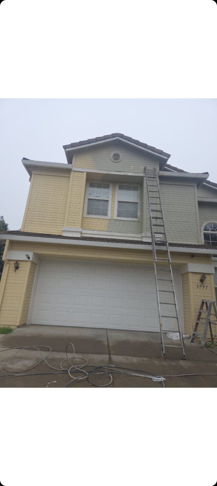 Exterior repaint in progress